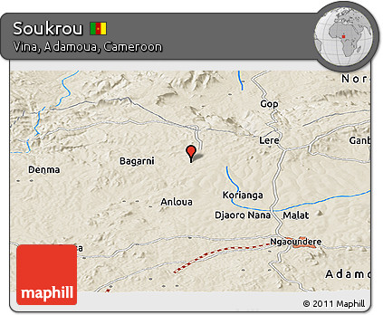 Shaded Relief Panoramic Map of Soukrou
