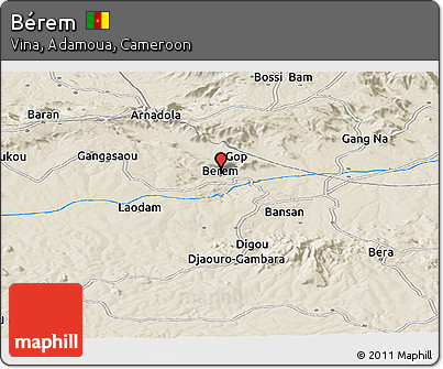 Shaded Relief Panoramic Map of Bérem