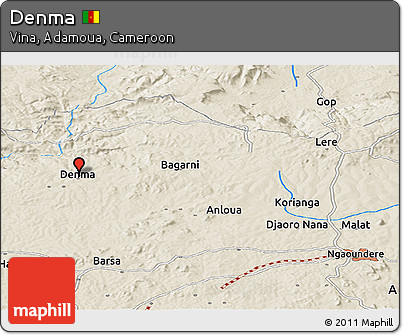 Shaded Relief Panoramic Map of Denma