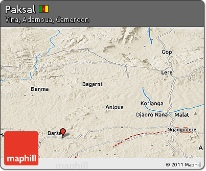 Shaded Relief Panoramic Map of Paksal