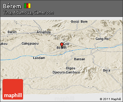 Shaded Relief Panoramic Map of Bérem