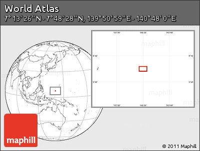Blank Location Map of the Area around 7° 30' 57" N, 140° 19' 29" E