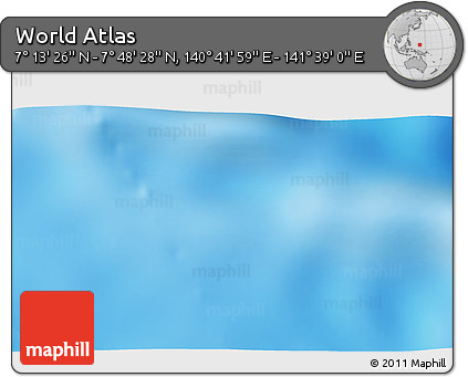 Shaded Relief 3D Map of the Area around 7° 30' 57" N, 141° 10' 30" E