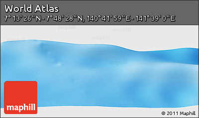 Physical Panoramic Map of the Area around 7° 30' 57" N, 141° 10' 30" E