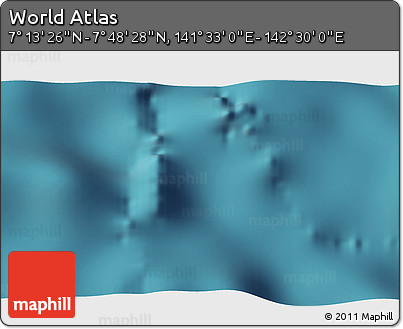 Satellite 3D Map of the Area around 7° 30' 57" N, 142° 1' 30" E