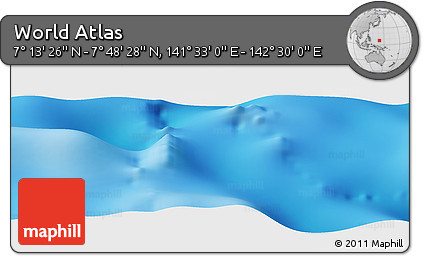 Physical Panoramic Map of the Area around 7° 30' 57" N, 142° 1' 30" E