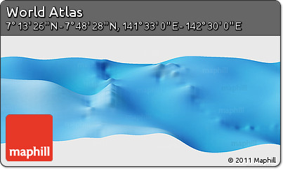 Physical Panoramic Map of the Area around 7° 30' 57" N, 142° 1' 30" E