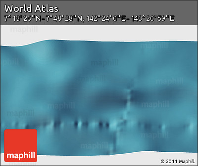 Satellite 3D Map of the Area around 7° 30' 57" N, 142° 52' 30" E