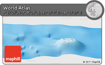 Physical Panoramic Map of the Area around 7° 30' 57" N, 143° 43' 29" E