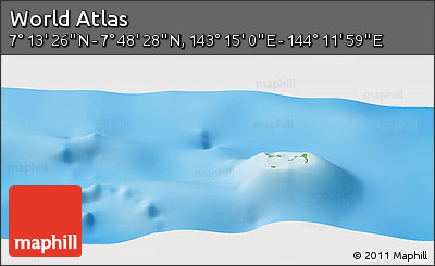 Physical Panoramic Map of the Area around 7° 30' 57" N, 143° 43' 29" E