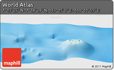 Physical Panoramic Map of the Area around 7° 30' 57" N, 143° 43' 29" E