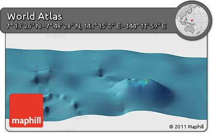 Satellite Panoramic Map of the Area around 7° 30' 57" N, 143° 43' 29" E