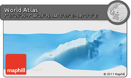 Physical Panoramic Map of the Area around 7° 30' 57" N, 144° 34' 29" E