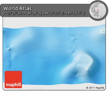Physical 3D Map of the Area around 7° 30' 57" N, 145° 25' 30" E
