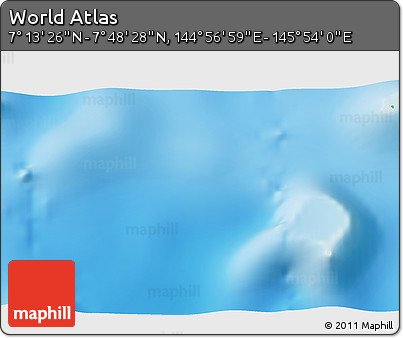 Physical 3D Map of the Area around 7° 30' 57" N, 145° 25' 30" E