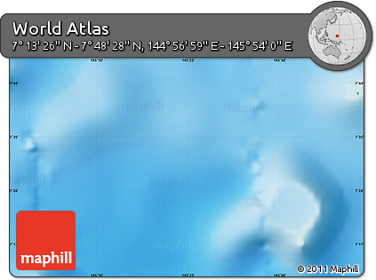 Physical Map of the Area around 7° 30' 57" N, 145° 25' 30" E