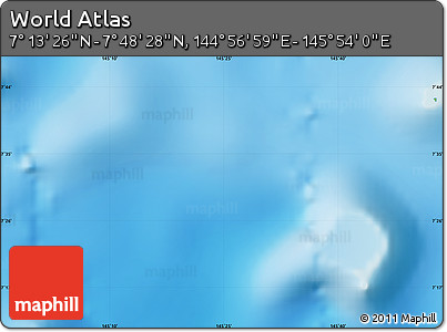 Physical Map of the Area around 7° 30' 57" N, 145° 25' 30" E