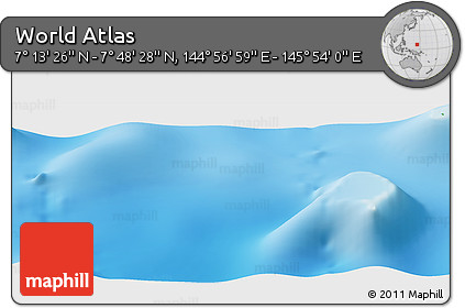 Physical Panoramic Map of the Area around 7° 30' 57" N, 145° 25' 30" E