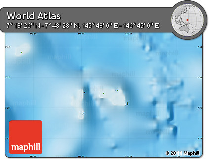 Physical Map of the Area around 7° 30' 57" N, 146° 16' 30" E
