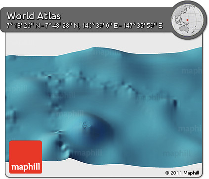 Satellite 3D Map of the Area around 7° 30' 57" N, 147° 7' 30" E
