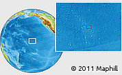 Physical Location Map of the area around 7° 30' 57" N, 148° 40' 30" W