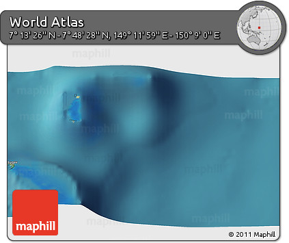 Satellite 3D Map of the Area around 7° 30' 57" N, 149° 40' 30" E