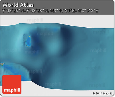 Satellite 3D Map of the Area around 7° 30' 57" N, 149° 40' 30" E
