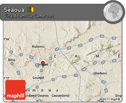 Shaded Relief Map of Séaoua