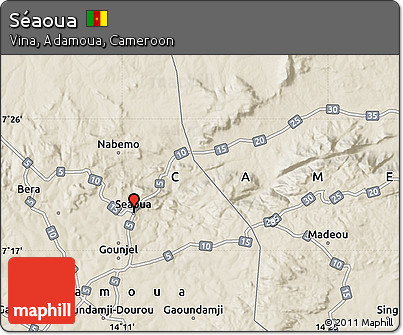 Shaded Relief Map of Séaoua
