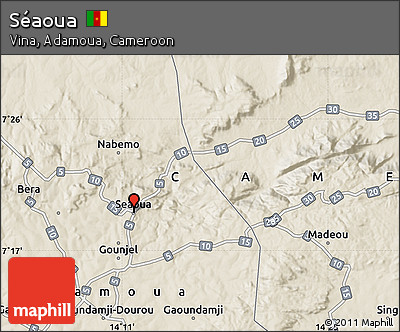 Shaded Relief Map of Séaoua
