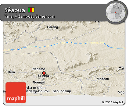 Shaded Relief Panoramic Map of Séaoua