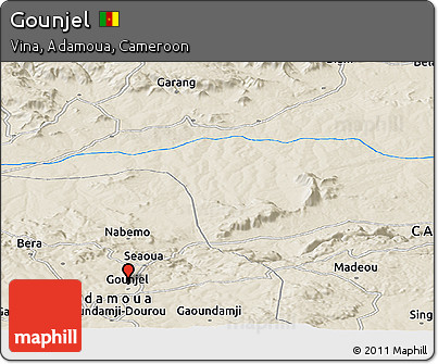 Shaded Relief Panoramic Map of Gounjel