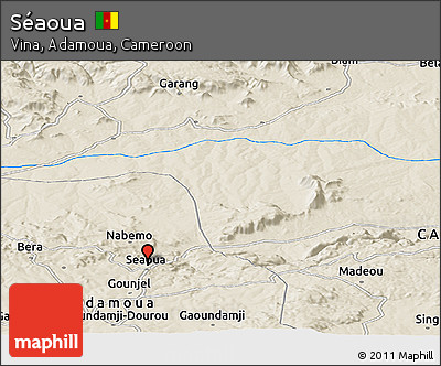 Shaded Relief Panoramic Map of Séaoua