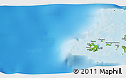 Physical 3D Map of the area around 7° 30' 57" N, 151° 22' 30" E
