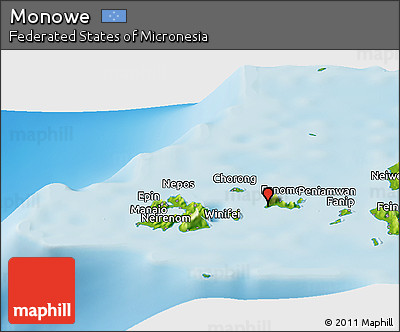 Physical Panoramic Map of Monowe