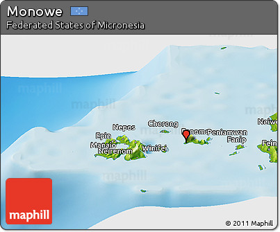 Physical Panoramic Map of Monowe