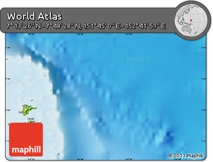 Physical Map of the Area around 7° 30' 57" N, 152° 13' 29" E