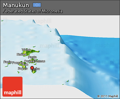 Physical Panoramic Map of Manukun