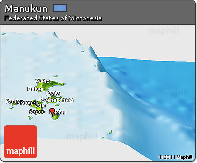 Physical Panoramic Map of Manukun