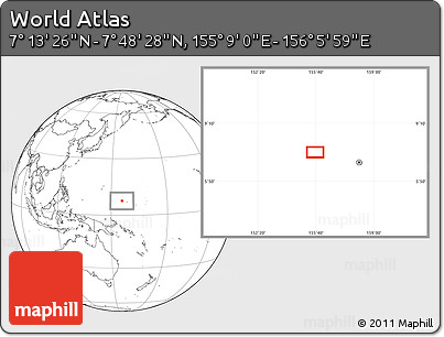 Blank Location Map of the Area around 7° 30' 57" N, 155° 37' 30" E