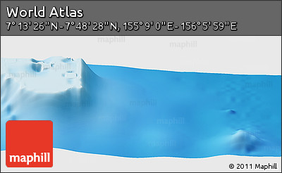 Physical Panoramic Map of the Area around 7° 30' 57" N, 155° 37' 30" E