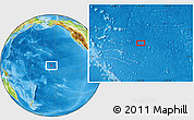 Physical Location Map of the area around 7° 30' 57" N, 155° 28' 29" W