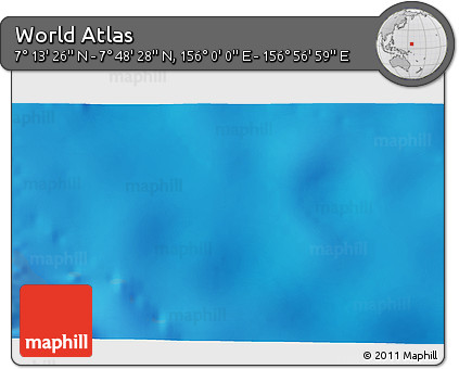 Physical 3D Map of the Area around 7° 30' 57" N, 156° 28' 29" E