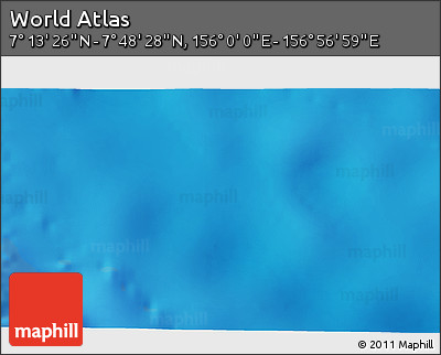 Physical 3D Map of the Area around 7° 30' 57" N, 156° 28' 29" E