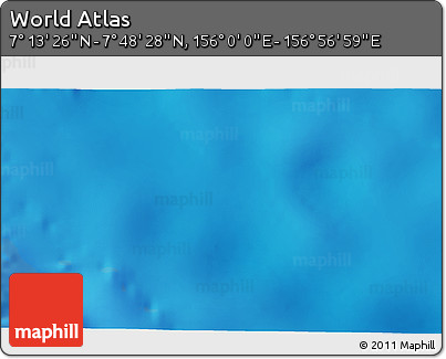 Physical 3D Map of the Area around 7° 30' 57" N, 156° 28' 29" E