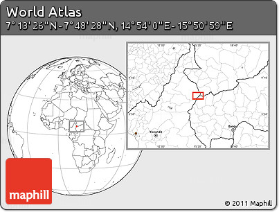 Blank Location Map of the Area around 7° 30' 57" N, 15° 22' 30" E