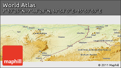 Physical Panoramic Map of the Area around 7° 30' 57" N, 15° 22' 30" E
