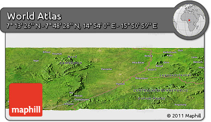 Satellite Panoramic Map of the Area around 7° 30' 57" N, 15° 22' 30" E
