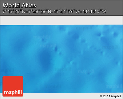 Shaded Relief 3D Map of the Area around 7° 30' 57" N, 15° 13' 29" W