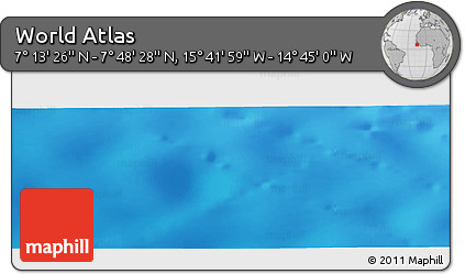 Shaded Relief Panoramic Map of the Area around 7° 30' 57" N, 15° 13' 29" W